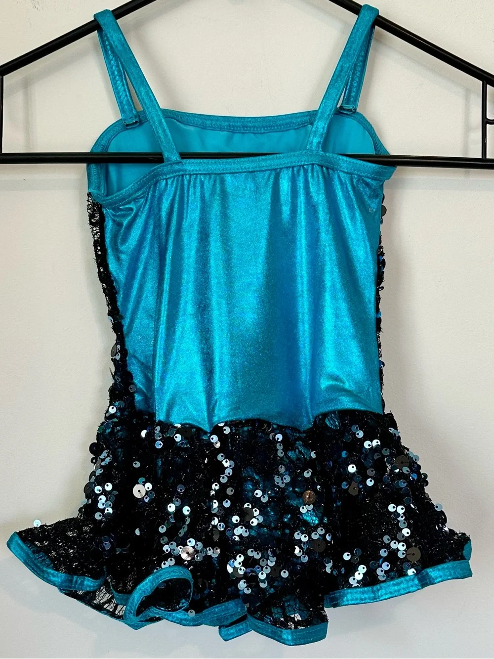NEW Peacock Blue Sequin Tutu Dress Kids Dance Costume with Sparkle Tutu - SC